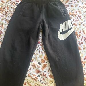 Nike Kids Black Joggers with White Logo